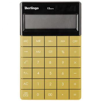 Купить Калькулятор настольный Berlingo "PowerTX",  12 разр., двойное питание, 165*105*13мм, золотой в Москве