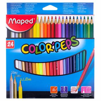 Купить Набор карандашей цветных Maped 'Color Peps', 24цв., трехгран., заточен., картон, европодвес в Москве