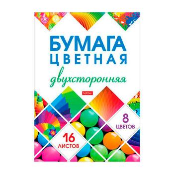 Купить Набор цветной бумаги А4,16 листов, 8 цв., двухстор., мел.картон на скобе -Мозаика- в Москве