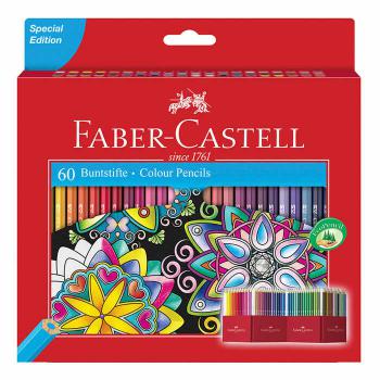 Купить Набор карандашей цветных 60цв., заточен., картон. подставка, европодвес, Faber-Castell в Москве