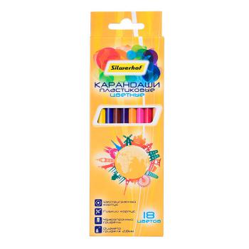 Купить Набор карандашей цветных, 18 цветов шестигранные Silwerhof 134215-18 в Москве