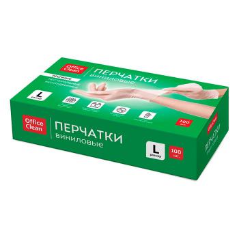 Купить Перчатки виниловые без пудры размер L 100шт/уп (10уп/кор) белые в Москве