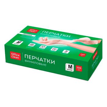 Купить Перчатки виниловые без пудры размер M 100шт/уп (10уп/кор) белые в Москве