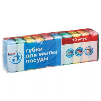 Купить Губки д/посуды Paclan Professional поролон 8х5 см (упак.:10шт) ассорти в Москве
