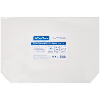 Купить Одноразовые бумажные покрытия на унитаз OfficeClean Professional (V1), 36,5*42см, 250шт., белые в Москве