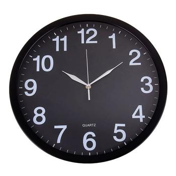 Купить Часы настенные ТРОЙКА (циферблат черный, обод черный, диаметр 23 см) 91900922 в Москве