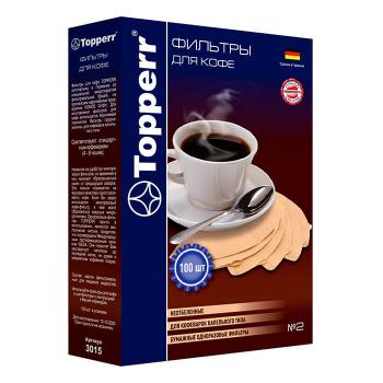 Купить Фильтры для кофе Topperr  2 3015 для кофеварок капельного типа, бумажные, неотбеленные 100 шт в Москве