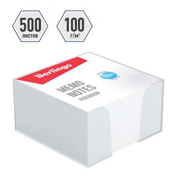 Купить Блок для записи Berlingo "Premium" 9*9*4,5см, пластиковый бокс, белый, 100% белизна в Москве
