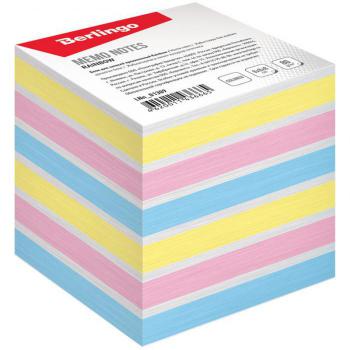 Купить Блок для записи на склейке Berlingo "Rainbow" 8*8*8см, цветной, пастель в Москве