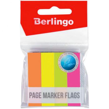 Купить Флажки-закладки Berlingo, 12*50мм, 100л*4 неоновых цвета в Москве