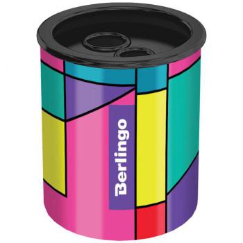 Купить Точилка металлическая Berlingo "Color Block", 2 отверстия, с контейнером в Москве