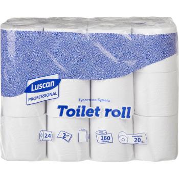Купить Туалетная бумага 2-слойная белая Luscan Professional (24 рулона в упаковке) в Москве