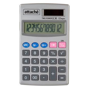 Купить Калькулятор карманный, 12 разрядов Attache ATC-333-12P серебристый 105x68x10 мм в Москве