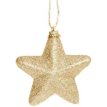 Купить Набор новогодних украшений Золотистые звезды пенополистирол (диаметр 7.8 см, 9 штук в упаковке) в Москве