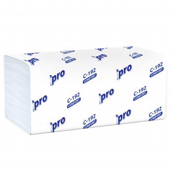 Купить Полотенца 1-сл. V -сложение белые 250 листов бумажные листовые (для НЗ) PROtissue С192 в Москве