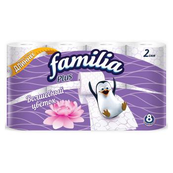 Купить Туалетная бумага Familia Plus 2-слойная белая с цветочным ароматом 20.4 метра (8 рулонов в упаковке) в Москве