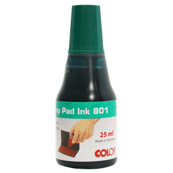 Купить Штемпельная краска COLOP 801, зеленая, 25мл, на водно-глицериновой основе в Москве