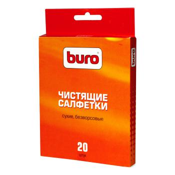 Купить Салфетки чистящие BURO сухие, безворсовые, 150х120мм., 20 шт./уп. в Москве