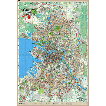 Купить Карта настенная "С.-Петербург" (107х158 см.) Масштаб 1: 20 000, ламинированная в Москве