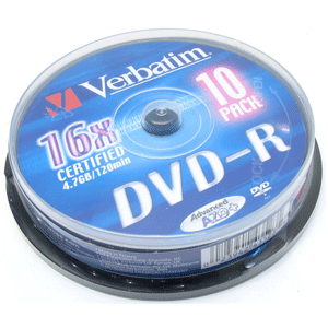 Купить DVD+R Verbatim 4.7ГБ, 16х, 10шт., Cake Box, (43498) записываемый компакт-диск в Москве