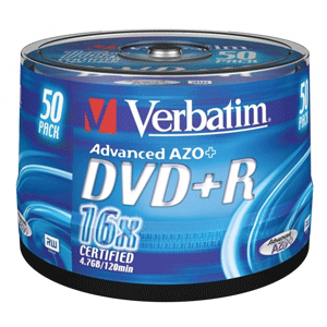 Купить DVD+R Verbatim 4.7ГБ, 16х, 50шт., Cake Box, (43550), записываемый компакт-диск в Москве