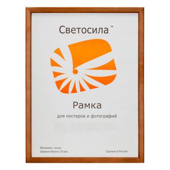 Купить Фоторамка А4 для сертификата 21х30 дерево/орех с пластиком Светосила С19 в Москве