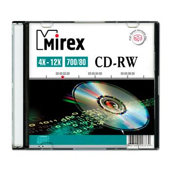 Купить CD-RW Mirex 700 Мб 4-12x Slim Case 5 шт/уп, перезаписываемый компакт-диск в Москве