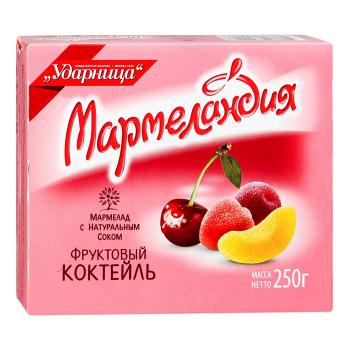 Купить Мармелад "Мармеландия" фруктовый коктейль карт/кор 250 гр/18 в Москве