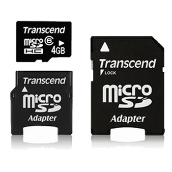 Купить Карта памяти microSDHC 4 Гб Class6 Transcend TS4GUSDHC6 + адаптер в Москве