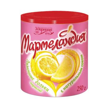 Купить Мармелад "Мармеландия" лимонный, пл/ банка 250гр/12 в Москве