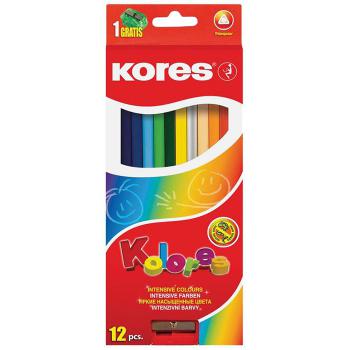 Купить Набор карандашей цветных, 12 цветов трехгранные с точилкой Kores 93312.01 в Москве
