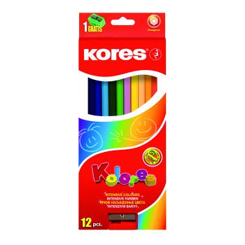 Купить Набор карандашей цветных, 12 цветов шестигранные с точилкой Kores 96312.01 в Москве