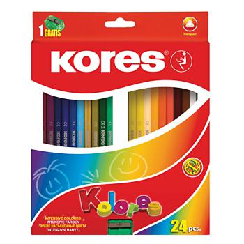 Купить Набор карандашей цветных, 24 цвета трехгранные с точилкой Kores 93324.01 в Москве