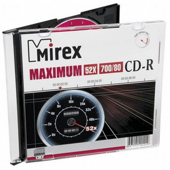 Купить CD-R Mirex 700 Мб 52x, 1 шт., Slim case, (UL120052A8S), записываемый компакт-диск в Москве