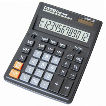 Купить Калькулятор настольный, 12 разрядов, Citizen SDC-444S черный в Москве