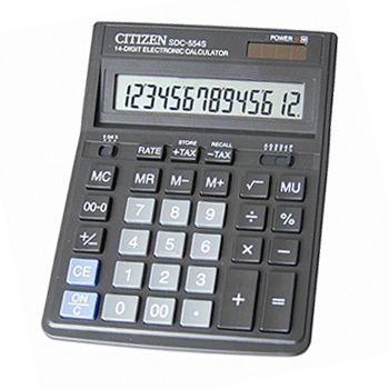 Купить Калькулятор настольный, 14 разрядов, Citizen SDC-554S в Москве