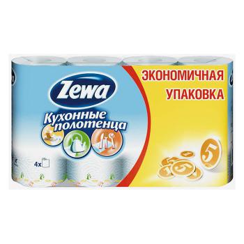Купить Полотенца кухонные Zewa 2-х сл. бел.(декор) 4рул/уп (4уп/кор) в Москве