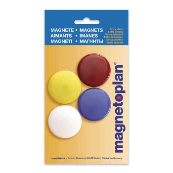 Купить Набор магнитов для магнитной доски D=40мм, 4шт/уп., цветные Magnetoplan в Москве