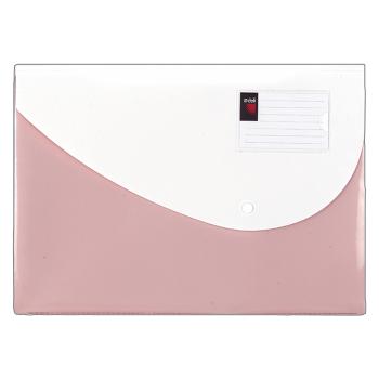 Купить Папка-конверт А4+ на кнопке с карманом, розовая, Deli E5506 в Москве