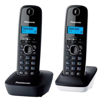Купить Радиотелефон Panasonic KX-TG1612RU1 беспроводной DECT (2 трубки в комплекте) серый/белый в Москве