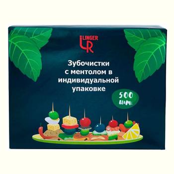 Купить Зубочистки бамбук в ПП индивидуальной упаковке Ментол 500шт/уп в Москве